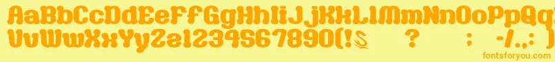 GomariceMilkChocolate Font – Orange Fonts on Yellow Background