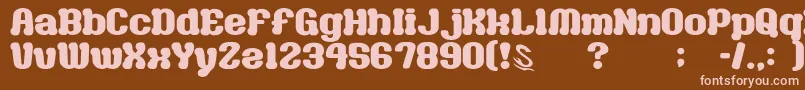 GomariceMilkChocolate-fontti – vaaleanpunaiset fontit ruskealla taustalla