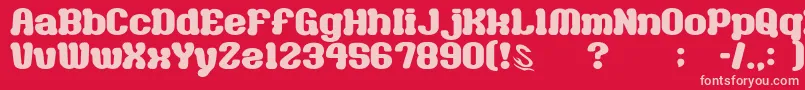 GomariceMilkChocolate-Schriftart – Rosa Schriften auf rotem Hintergrund