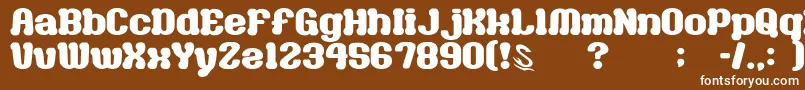 GomariceMilkChocolate-fontti – valkoiset fontit ruskealla taustalla