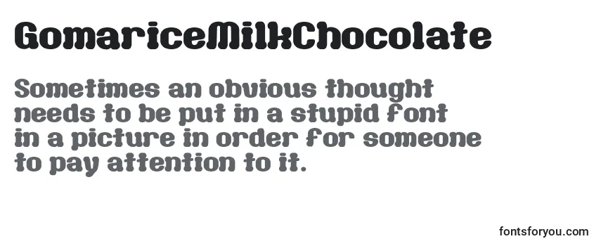 Überblick über die Schriftart GomariceMilkChocolate