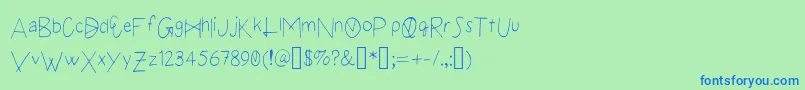 フォントAxiom – 青い文字は緑の背景です。