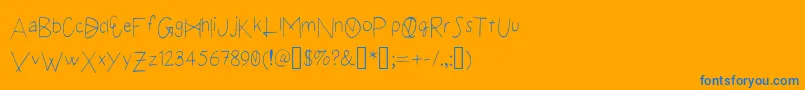 フォントAxiom – オレンジの背景に青い文字