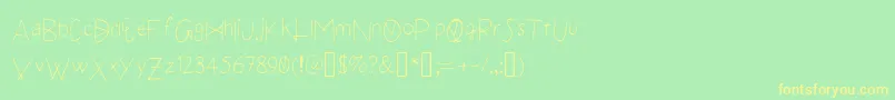 フォントAxiom – 黄色の文字が緑の背景にあります