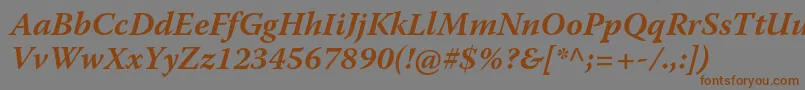 WarnockproBoldit Font – Brown Fonts on Gray Background