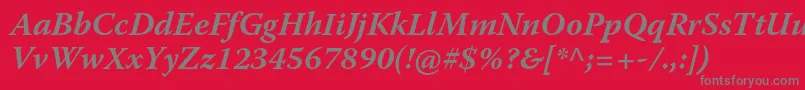 WarnockproBoldit Font – Gray Fonts on Red Background