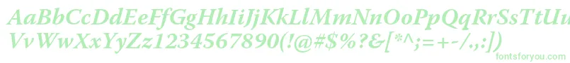 WarnockproBoldit Font – Green Fonts on White Background