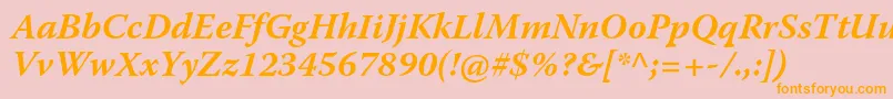 WarnockproBoldit Font – Orange Fonts on Pink Background