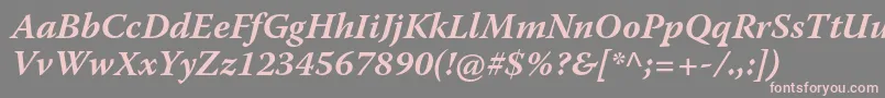 WarnockproBoldit Font – Pink Fonts on Gray Background