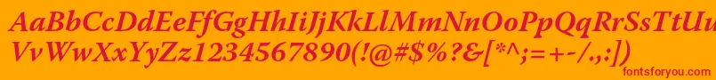 WarnockproBoldit Font – Red Fonts on Orange Background