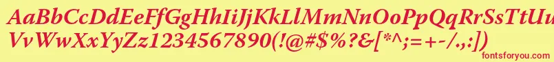 WarnockproBoldit Font – Red Fonts on Yellow Background