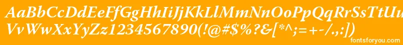 フォントWarnockproBoldit – オレンジの背景に白い文字