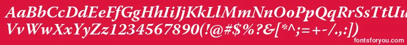フォントWarnockproBoldit – 赤い背景に白い文字