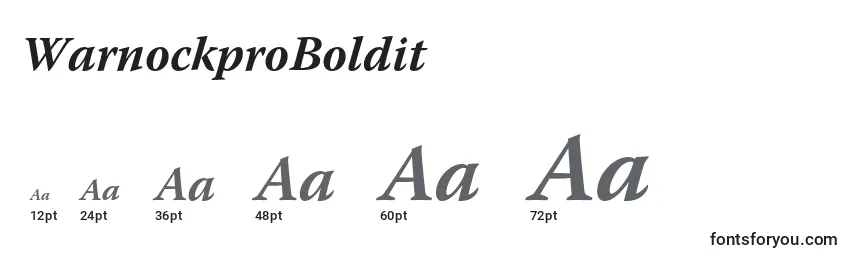 WarnockproBoldit Font Sizes
