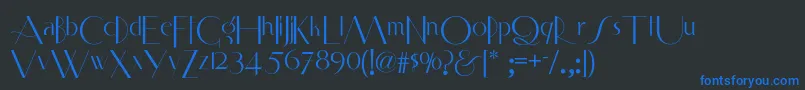 Smartfrocksnf Font – Blue Fonts on Black Background