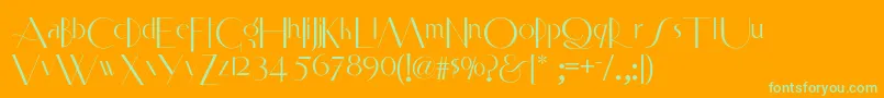 Smartfrocksnf-fontti – vihreät fontit oranssilla taustalla