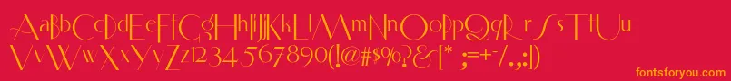 Smartfrocksnf Font – Orange Fonts on Red Background