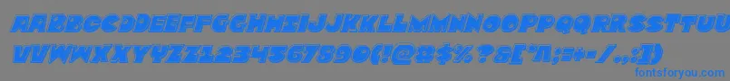 Zounderkitebevelital Font – Blue Fonts on Gray Background