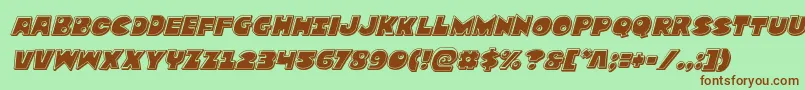 Zounderkitebevelital Font – Brown Fonts on Green Background