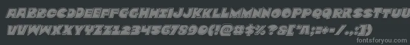 Zounderkitebevelital Font – Gray Fonts on Black Background