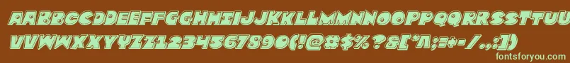 Zounderkitebevelital Font – Green Fonts on Brown Background