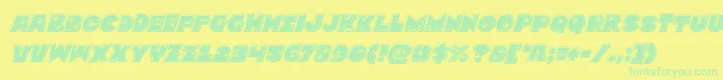 Zounderkitebevelital Font – Green Fonts on Yellow Background