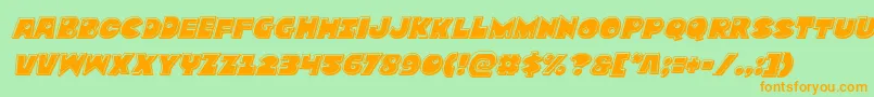 Zounderkitebevelital Font – Orange Fonts on Green Background