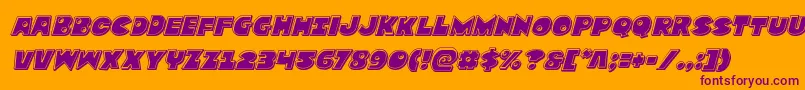 Zounderkitebevelital Font – Purple Fonts on Orange Background