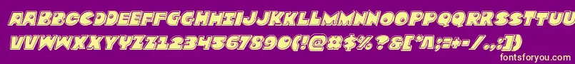 Zounderkitebevelital Font – Yellow Fonts on Purple Background