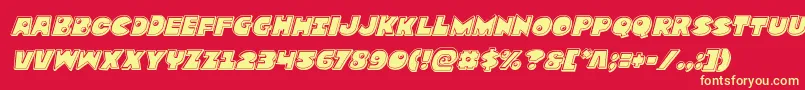 Zounderkitebevelital Font – Yellow Fonts on Red Background