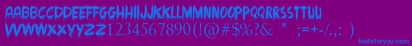 MadmanHowling Font – Blue Fonts on Purple Background