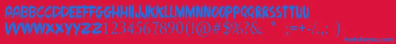 MadmanHowling Font – Blue Fonts on Red Background