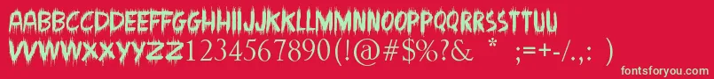 MadmanHowling Font – Green Fonts on Red Background