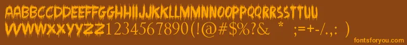 MadmanHowling Font – Orange Fonts on Brown Background