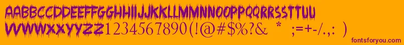 MadmanHowling Font – Purple Fonts on Orange Background