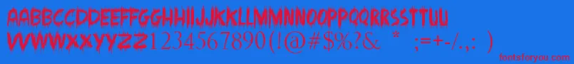フォントMadmanHowling – 赤い文字の青い背景
