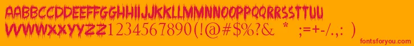 MadmanHowling Font – Red Fonts on Orange Background