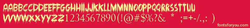 MadmanHowling Font – Yellow Fonts on Red Background