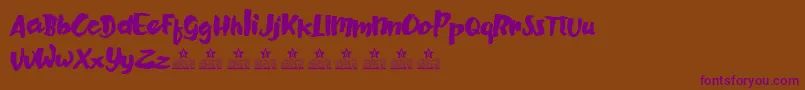 Шрифт GeneLovesJezebelPersonalUse – фиолетовые шрифты на коричневом фоне