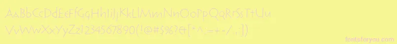ReliqstdLightactive Font – Pink Fonts on Yellow Background