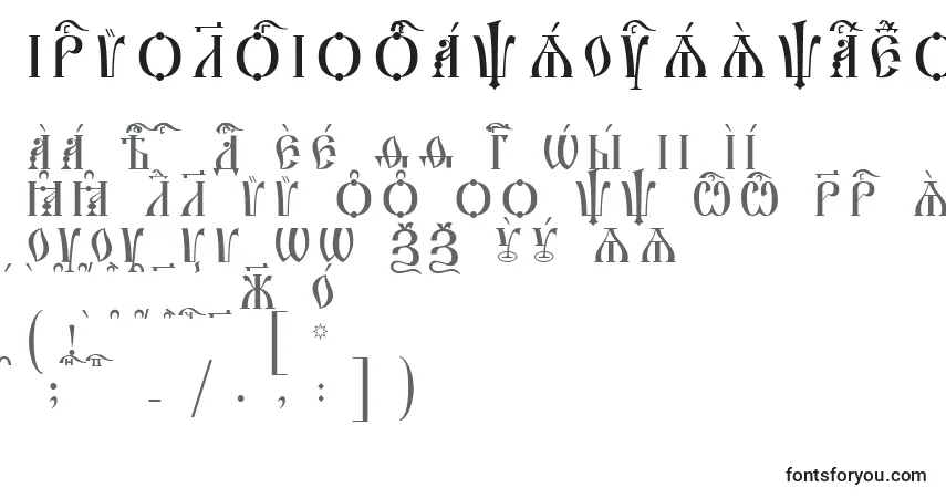 Schriftart IrmologionCapsUcsSpacedout – Alphabet, Zahlen, spezielle Symbole