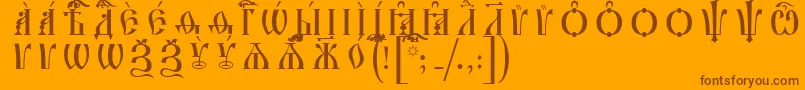 Más sobre la fuente IrmologionCapsUcsSpacedout fuente IrmologionCapsUcsSpacedout – Fuentes Marrones Sobre Fondo Naranja
