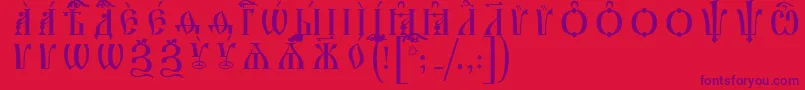 More about IrmologionCapsUcsSpacedout Font IrmologionCapsUcsSpacedout Font – Purple Fonts on Red Background