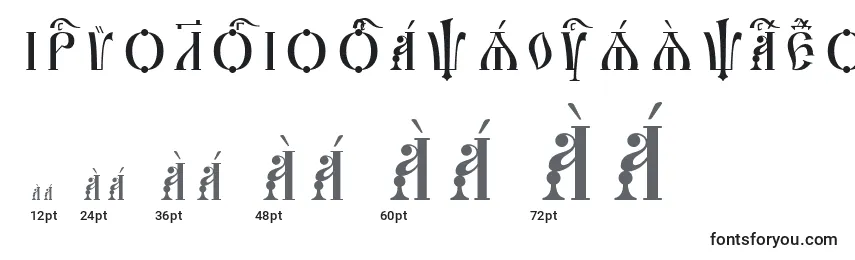 Größen der Schriftart IrmologionCapsUcsSpacedout