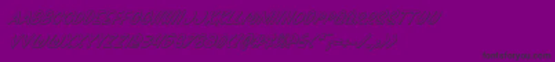 Fonte Pressdarlingshadital – fontes pretas em um fundo violeta