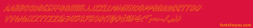 Pressdarlingshadital Font – Orange Fonts on Red Background