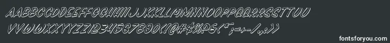 Шрифт Pressdarlingshadital – белые шрифты на чёрном фоне