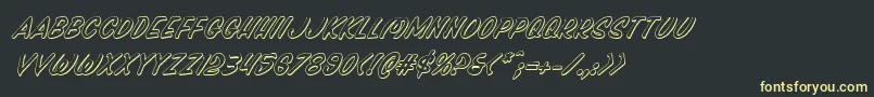 Pressdarlingshadital Font – Yellow Fonts on Black Background