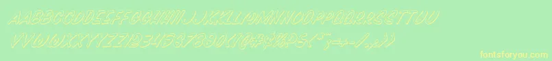 Pressdarlingshadital Font – Yellow Fonts on Green Background