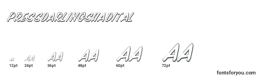 Pressdarlingshadital Font Sizes